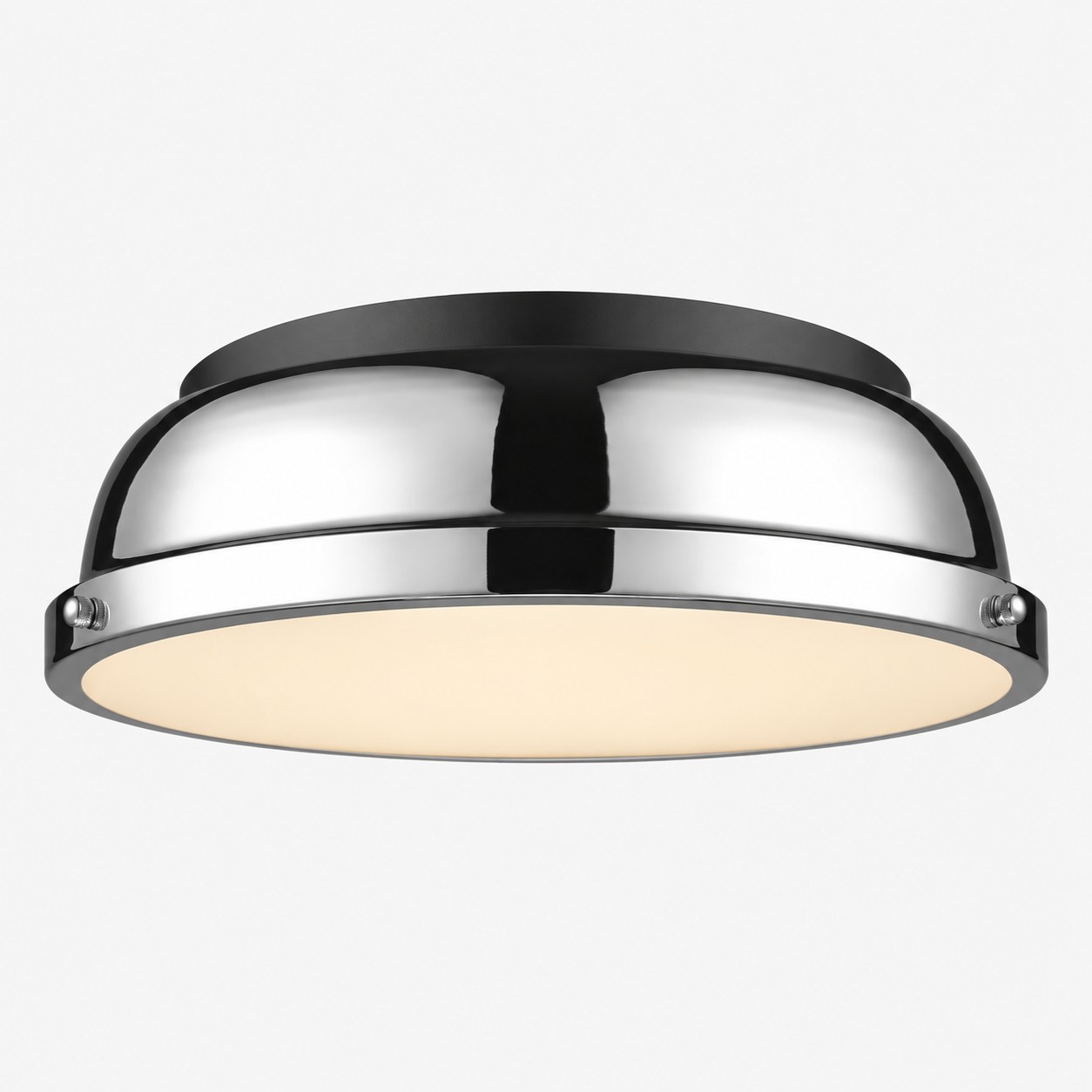 Metal Flush Mount Ceiling Fixture with Frosted Diffuser