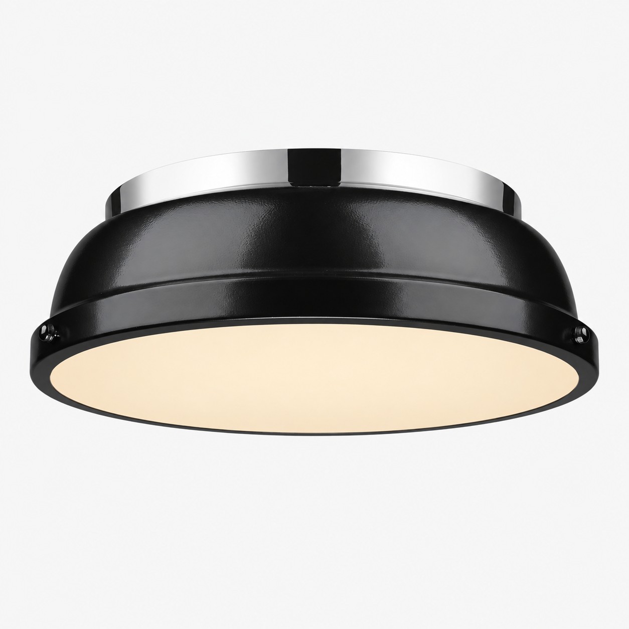 Metal Flush Mount Ceiling Fixture with Frosted Diffuser