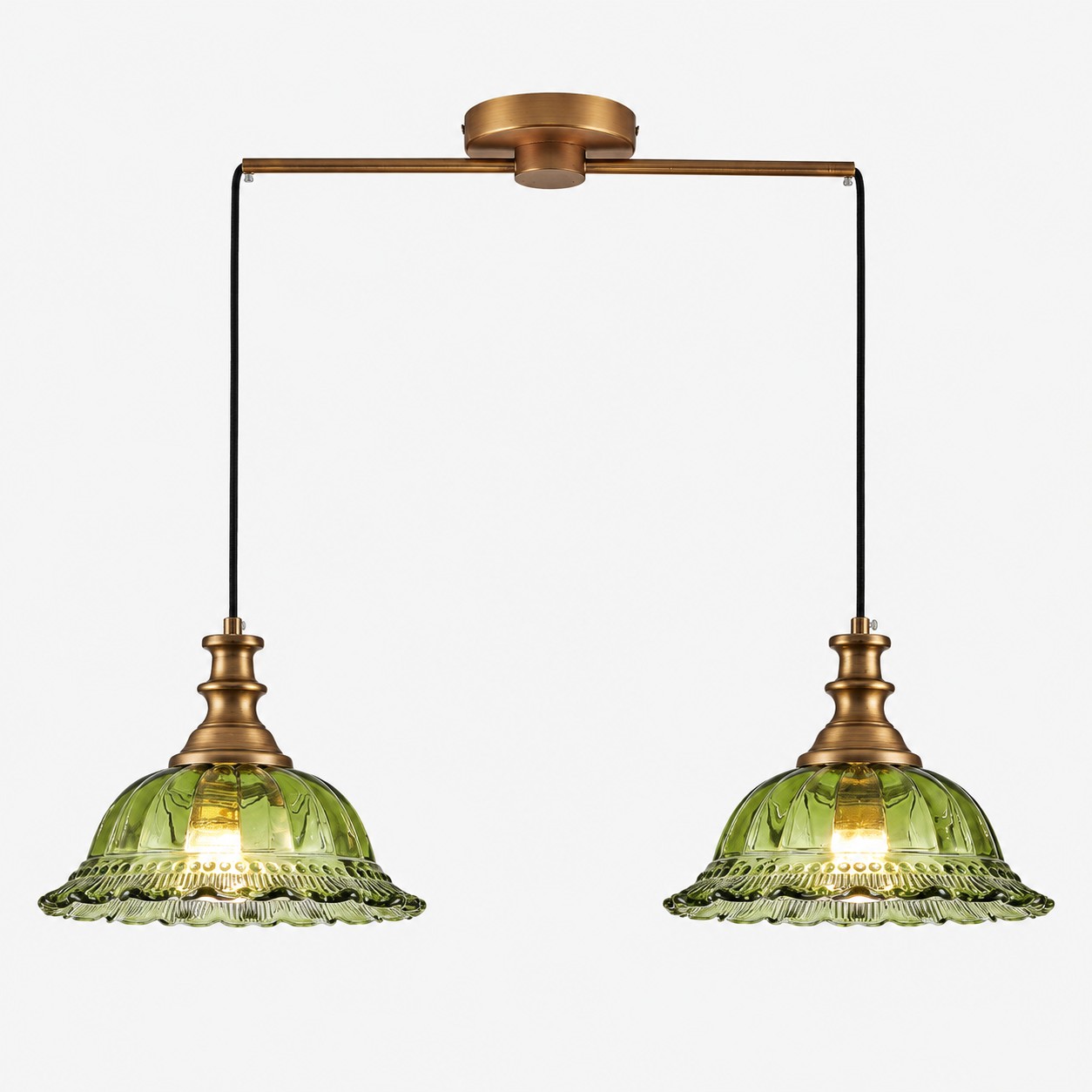 Lampada a sospensione vintage in vetro scanalato per cucina e sala da pranzo