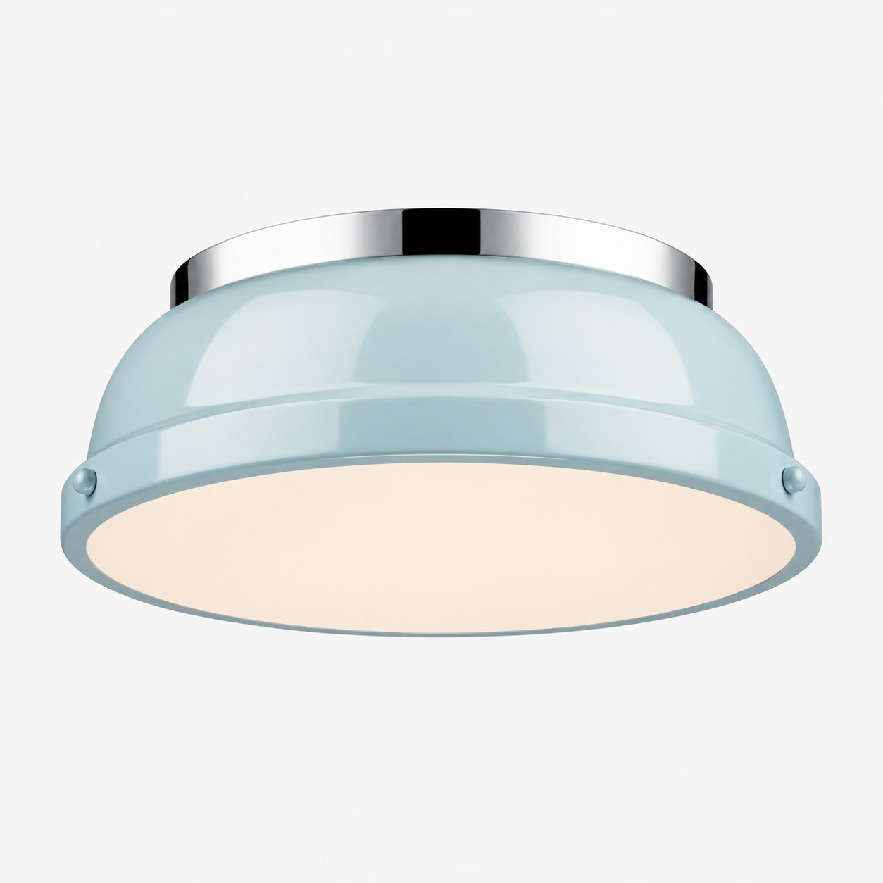 Metal Flush Mount Ceiling Fixture with Frosted Diffuser