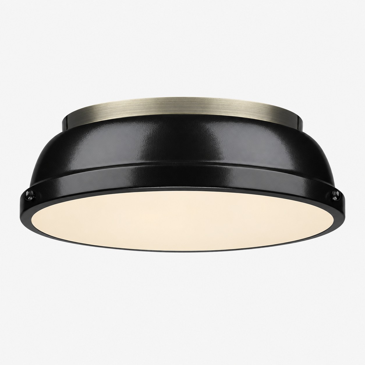 Metal Flush Mount Ceiling Fixture with Frosted Diffuser