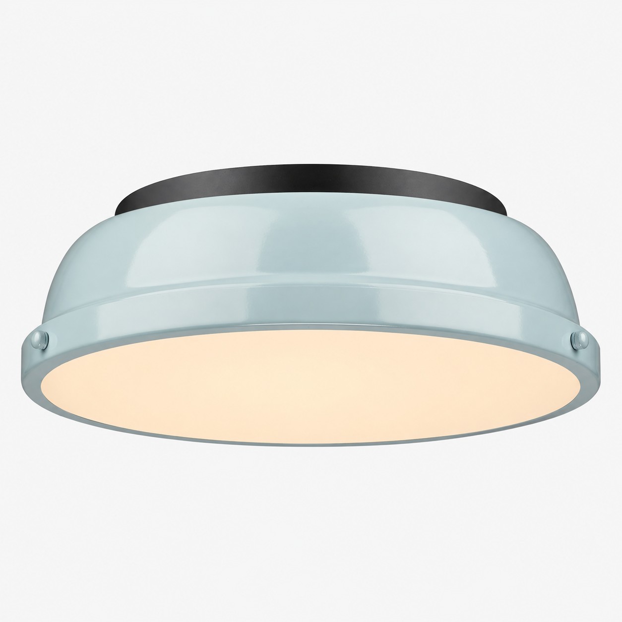 Metal Flush Mount Ceiling Fixture with Frosted Diffuser