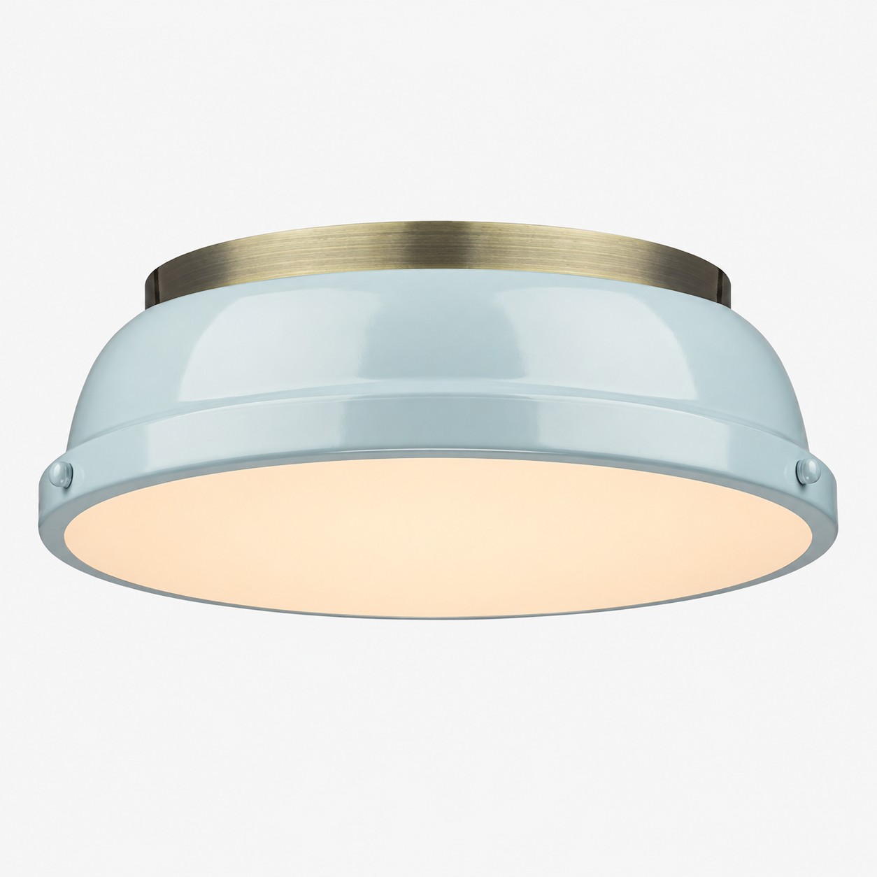 Metal Flush Mount Ceiling Fixture with Frosted Diffuser