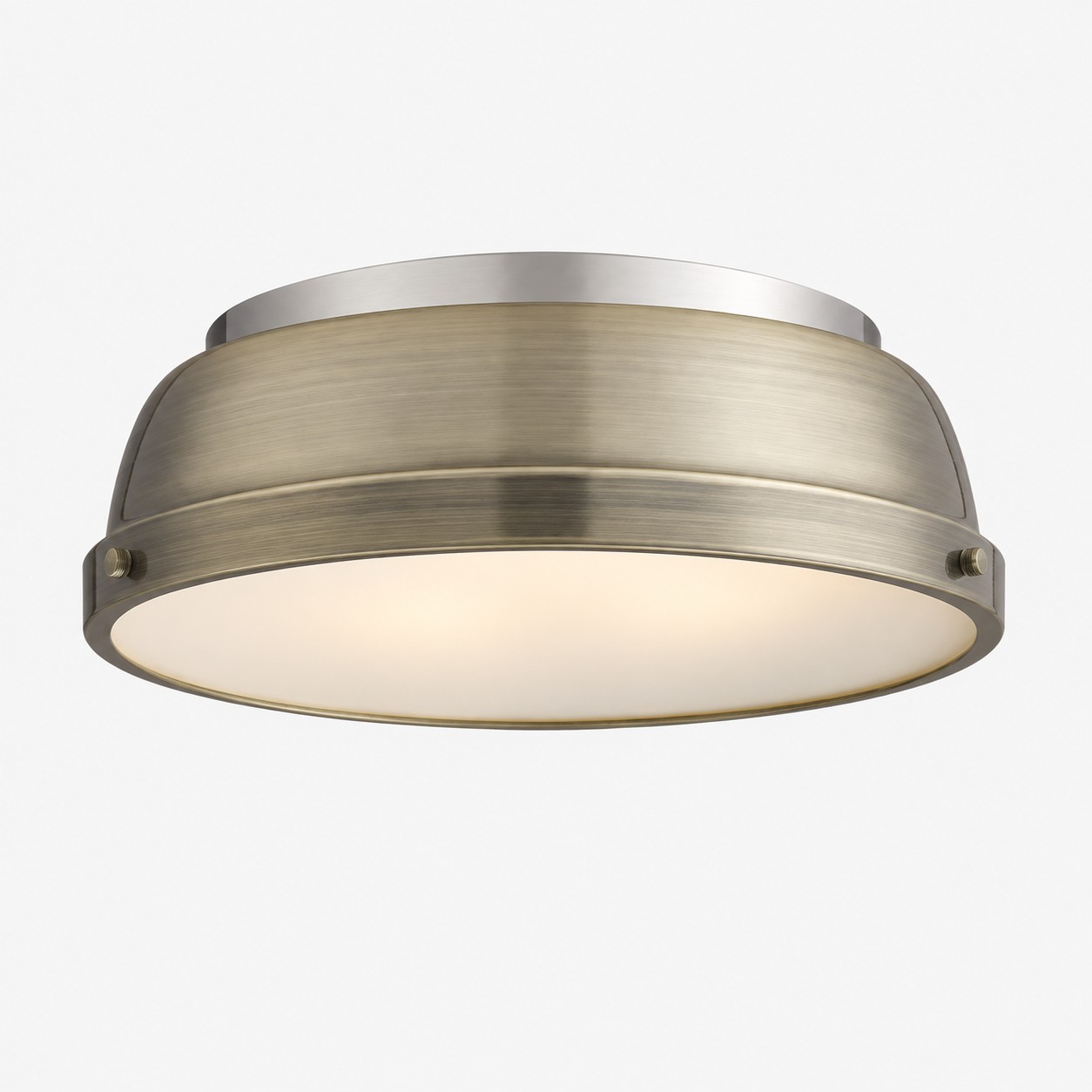Metal Flush Mount Ceiling Fixture with Frosted Diffuser