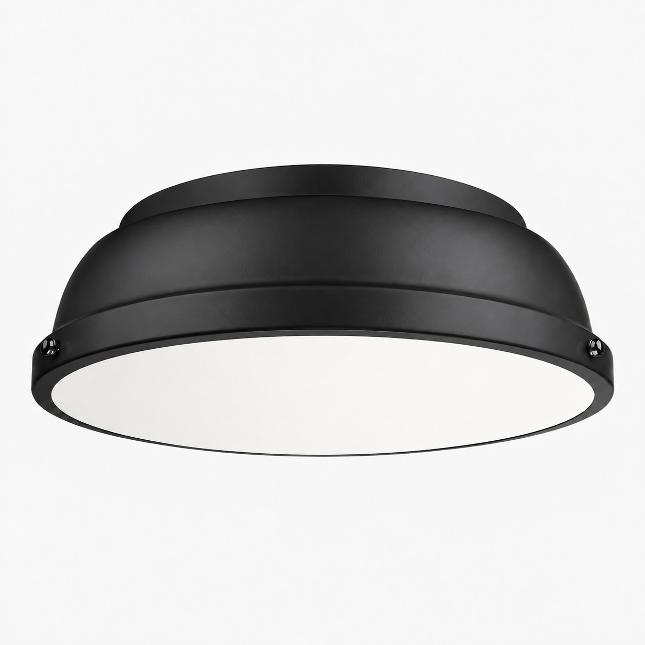 Metal Flush Mount Ceiling Fixture with Frosted Diffuser