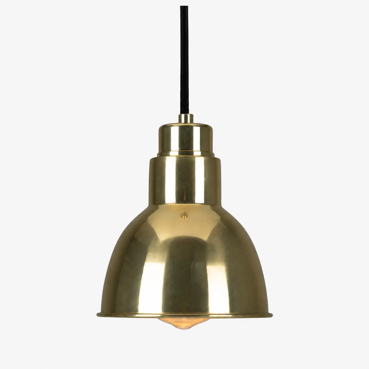 Industrielle, verstellbare Pendelleuchte aus Messing