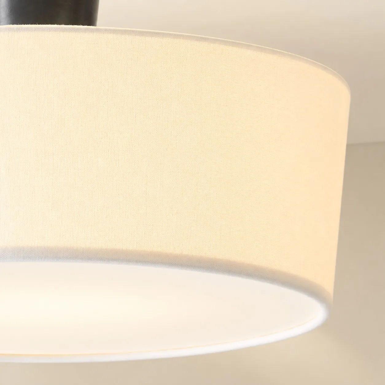 Modern Brass Fabric Flush Mount Ceiling Light