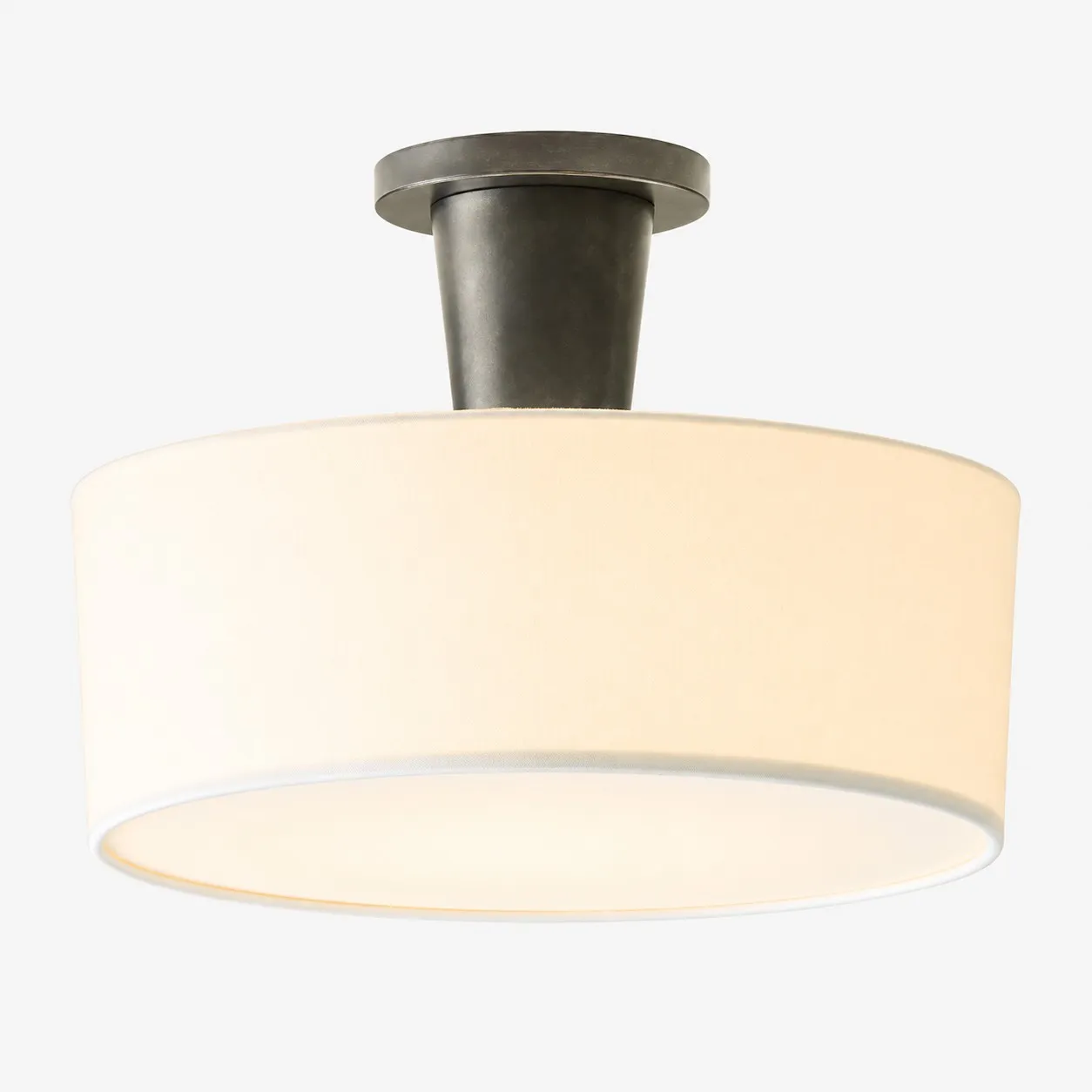 Modern Brass Fabric Flush Mount Ceiling Light