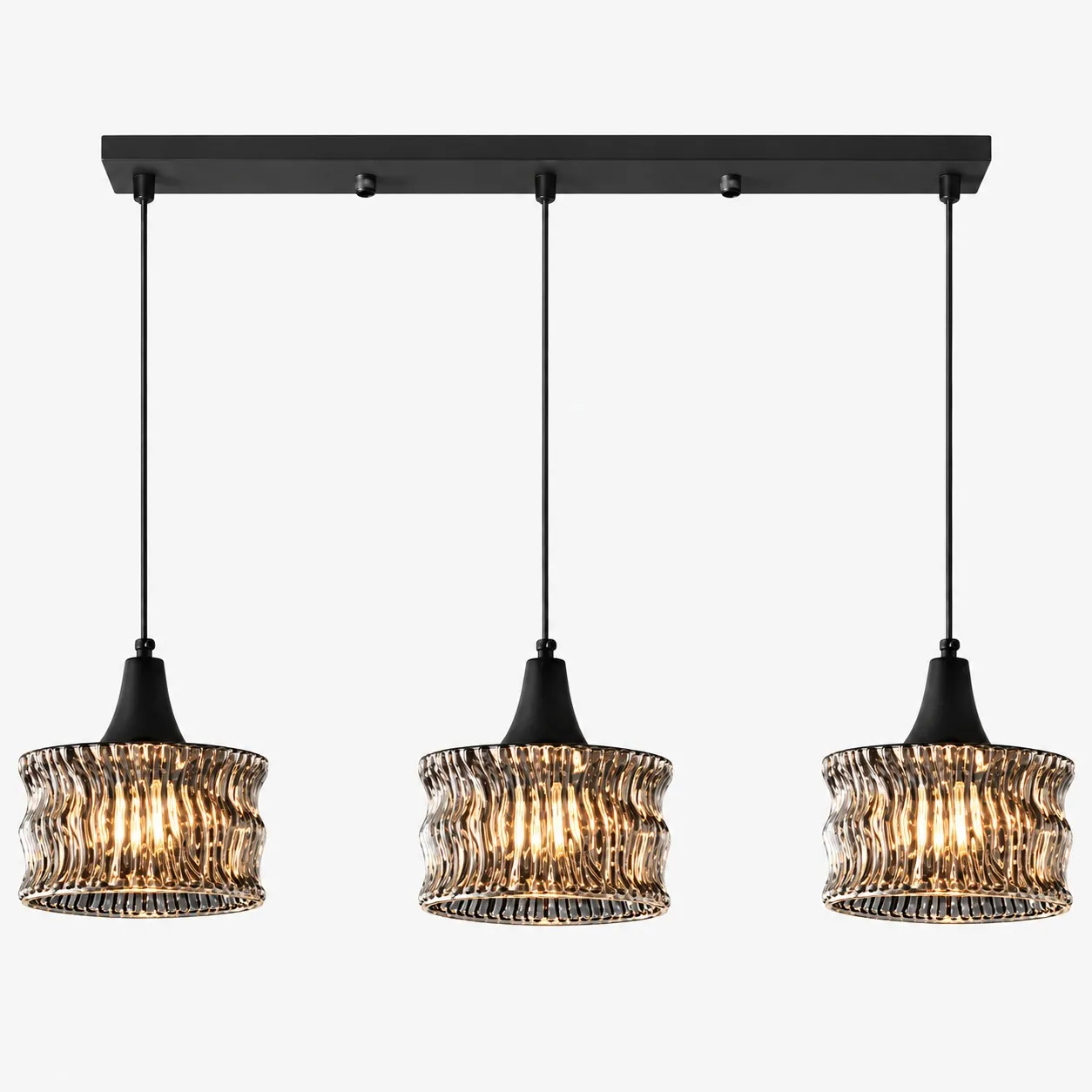 Suspension en laiton et verre style Wabi-Sabi