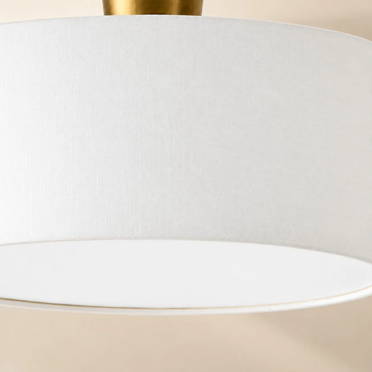 Modern Brass Fabric Flush Mount Ceiling Light