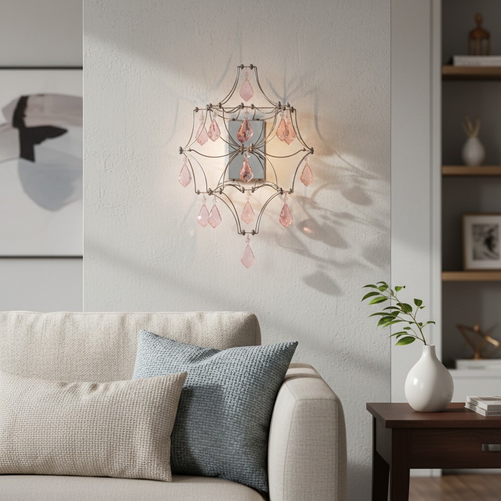 Applique da parete Crynora Crystal Cascade - Luce LED scintillante con effetto lucciola per camera da letto o soggiorno