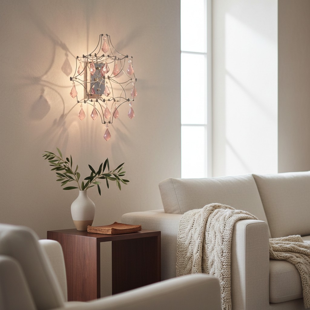 Applique da parete Crynora Crystal Cascade - Luce LED scintillante con effetto lucciola per camera da letto o soggiorno