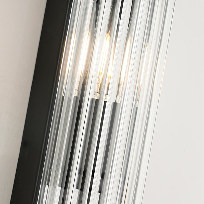 Applique murale cylindrique en verre c&ocirc;tel&eacute; Bravira - Luminaire mural nordique moderne pour couloir et salon U03