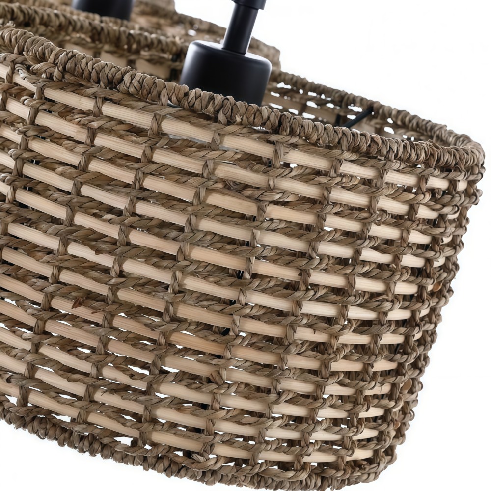 Suspension Ravelo Rustic Drum au design sculptural en m&eacute;tal, id&eacute;ale pour les salles &agrave; manger et les salons.