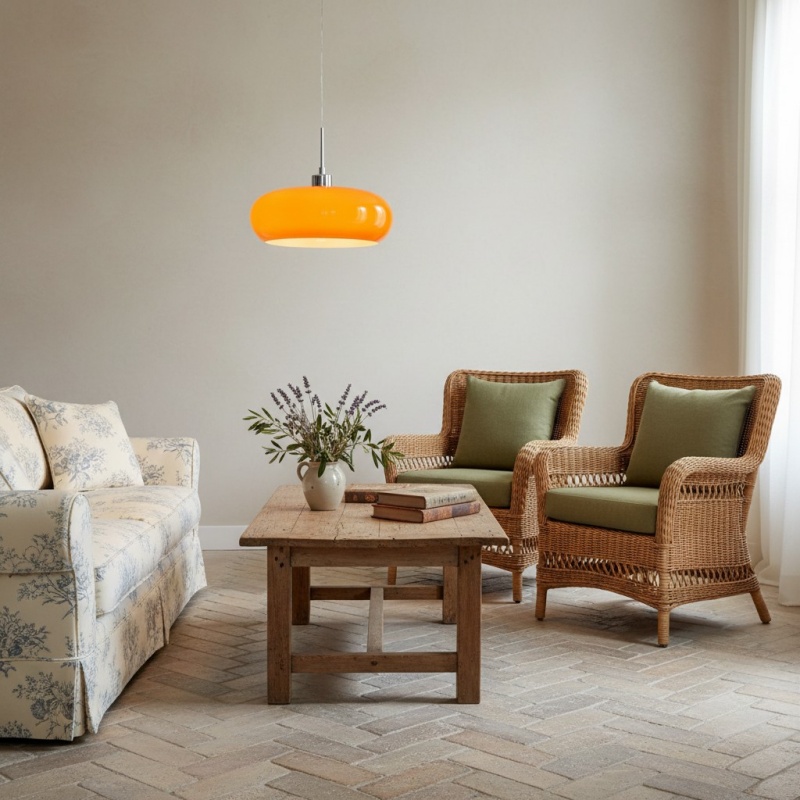 L&aacute;mpara colgante retro Potivus Glow: l&aacute;mpara colgante escultural para espacios habitables N36