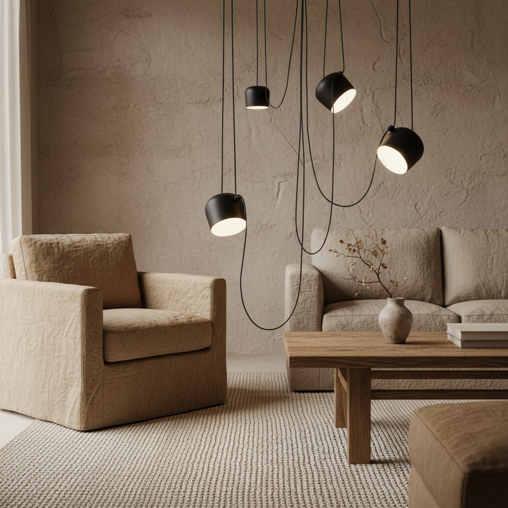 L&aacute;mpara colgante minimalista moderna y ajustable Axiomorna: elegante l&aacute;mpara colgante LED para cualquier espacio N02