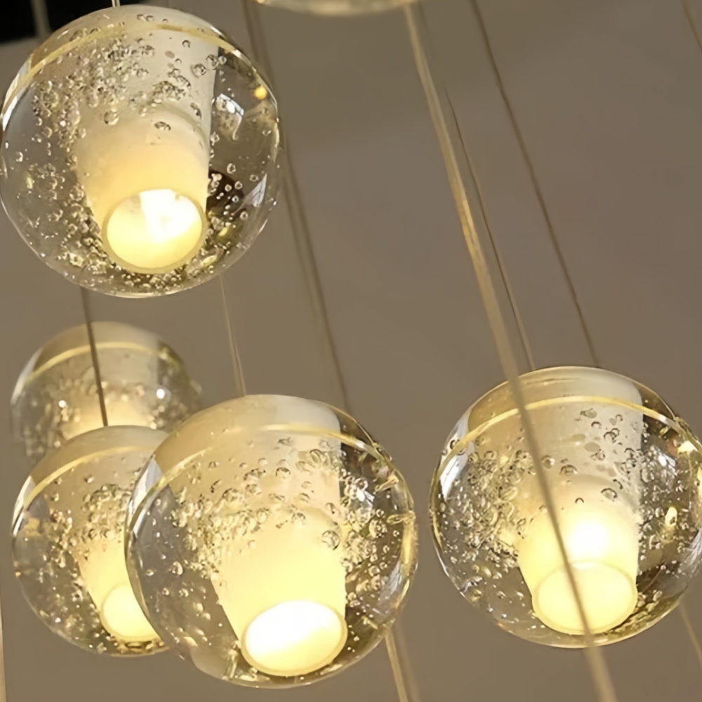 Suspension d&eacute;corative en cristal Lorivo, effet &eacute;toil&eacute;, pour espaces lounge