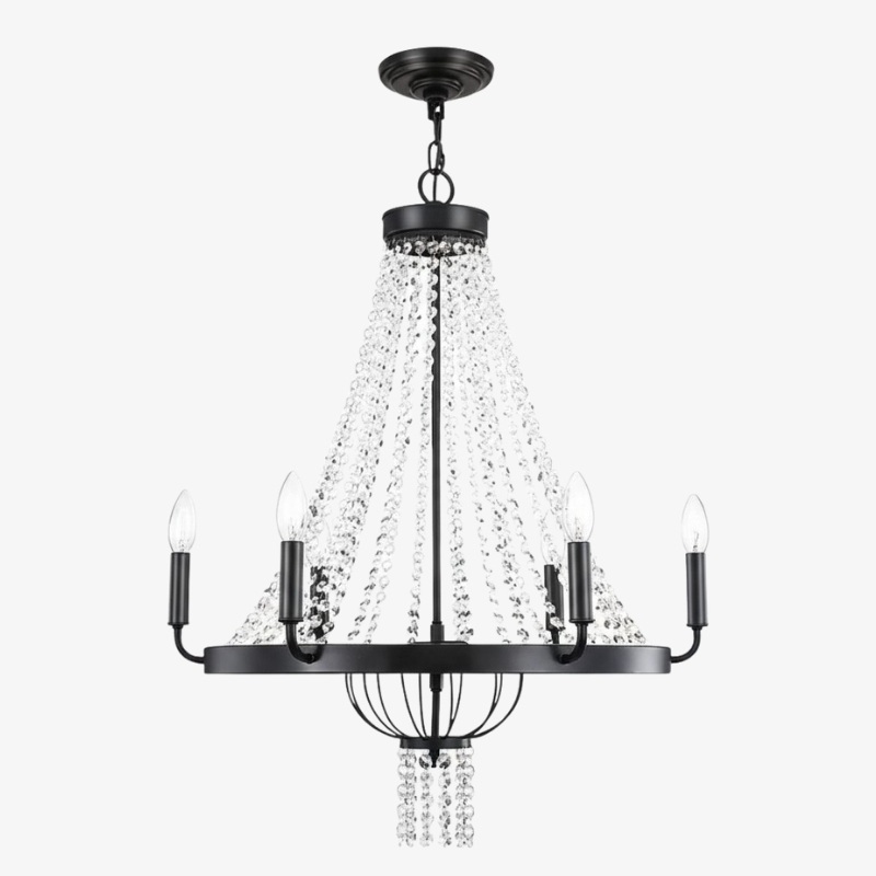 Lustre Crystallis moderne en m&eacute;tal et cristal - &Eacute;clairage de luxe pour le salon