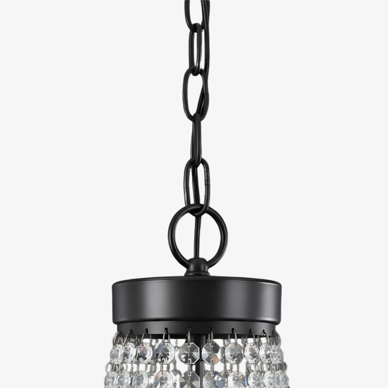 Lustre Crystallis moderne en m&eacute;tal et cristal - &Eacute;clairage de luxe pour le salon