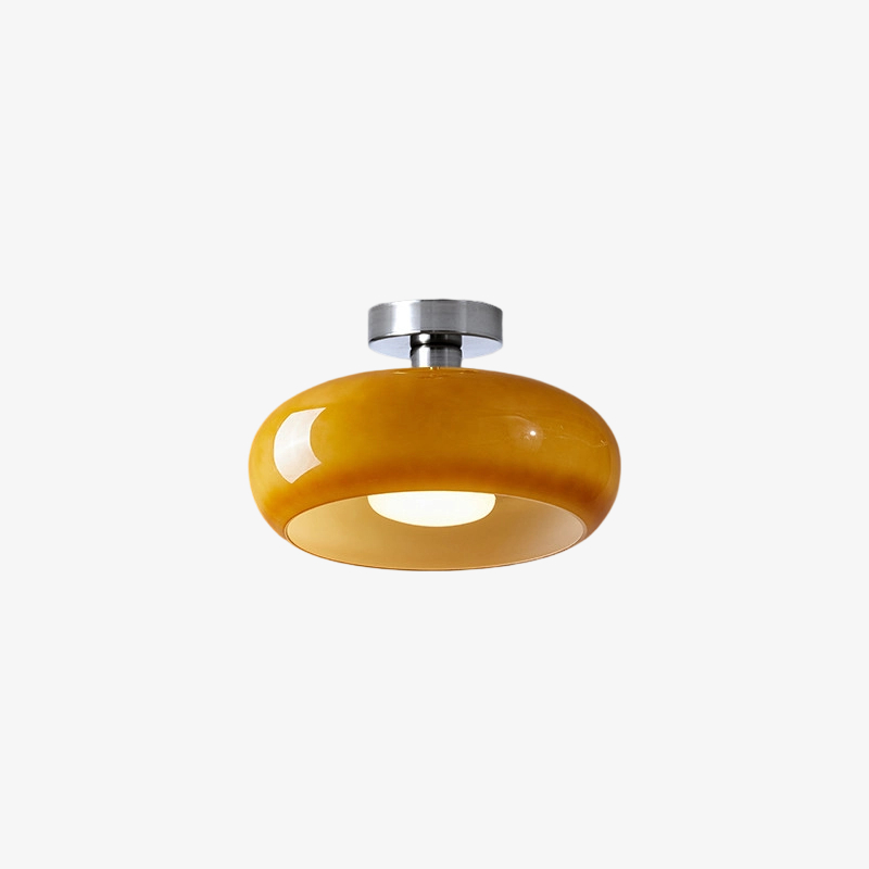 Plafonnier rond moderne en verre Bauvia, style Bauhaus &eacute;pur&eacute;, &eacute;clairage d'ambiance confortable N63