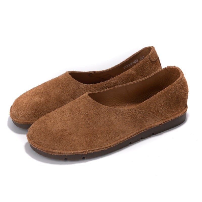Mocasines informales de ante sin cordones, transpirables, planos y descalzos en caqui, amarillo, marr&oacute;n, beige y caf&eacute;.