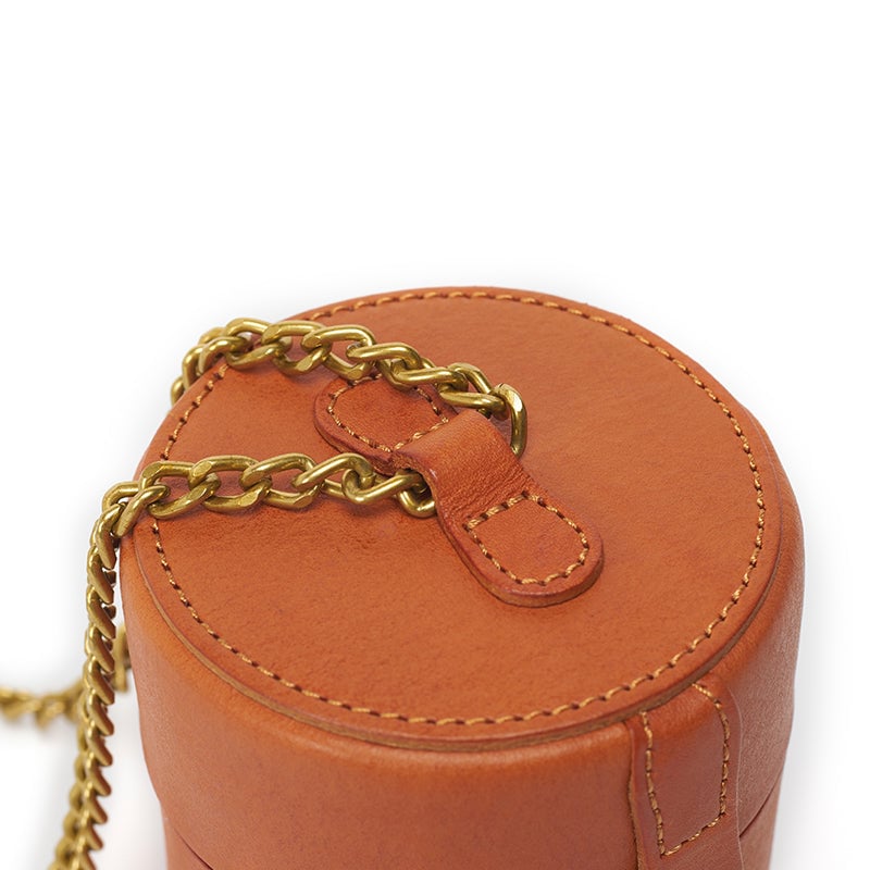 Leather Handmade Personalized Creative Mini Cylinder Bag