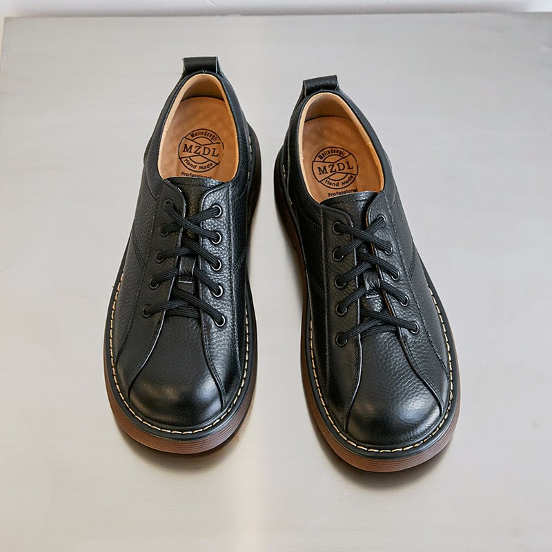 Scarpe Oxford con plateau da donna, scarpe basse con lacci, scarpe in pelle