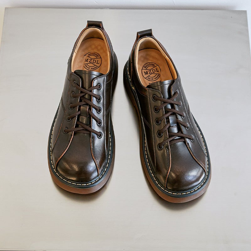 Scarpe Oxford con plateau da donna, scarpe basse con lacci, scarpe in pelle