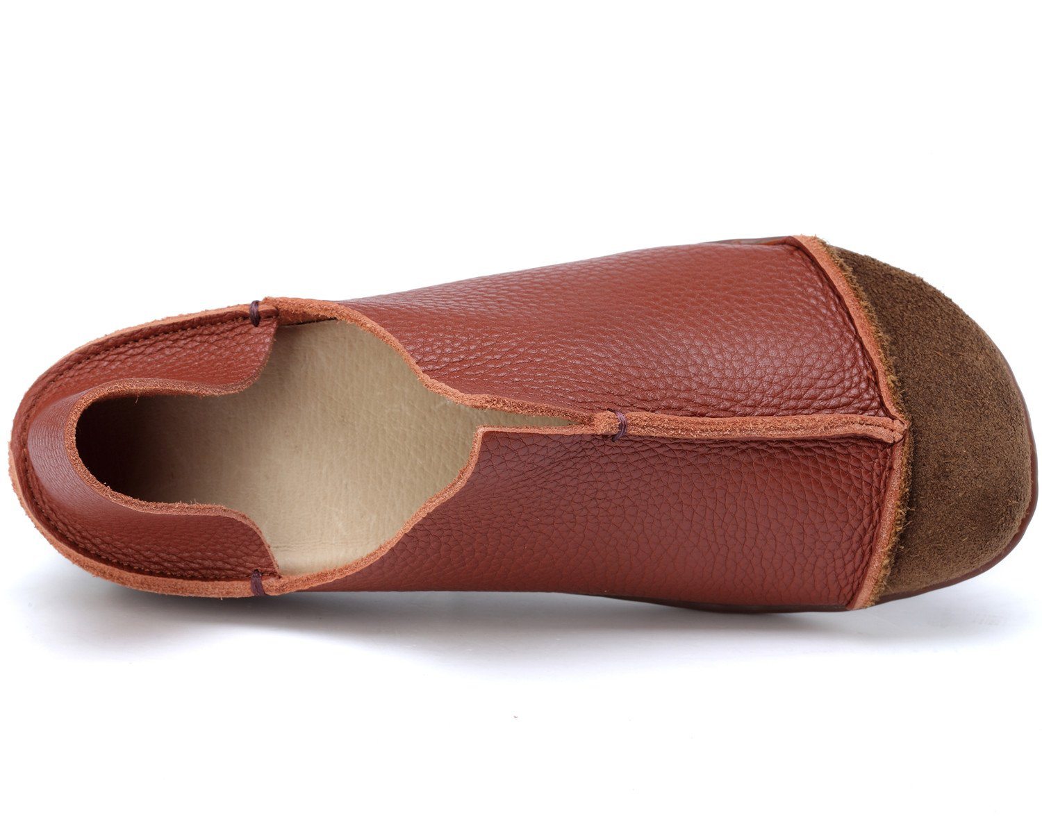 Mocasines retro de cuero suave hechos a mano, de dise&ntilde;o, planos descalzos para mujer