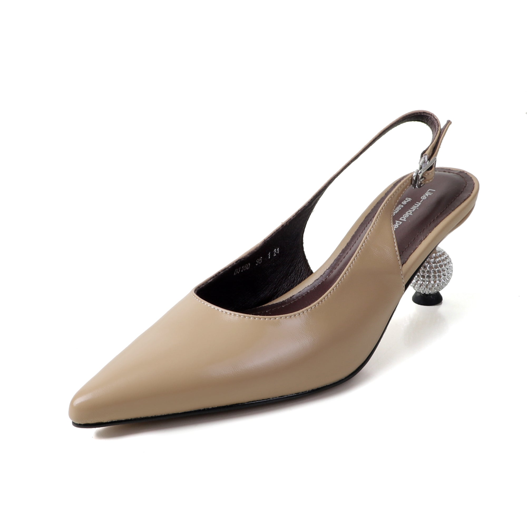 Sandalias elegantes de lujo con punta puntiaguda y pedrer&iacute;a para mujer