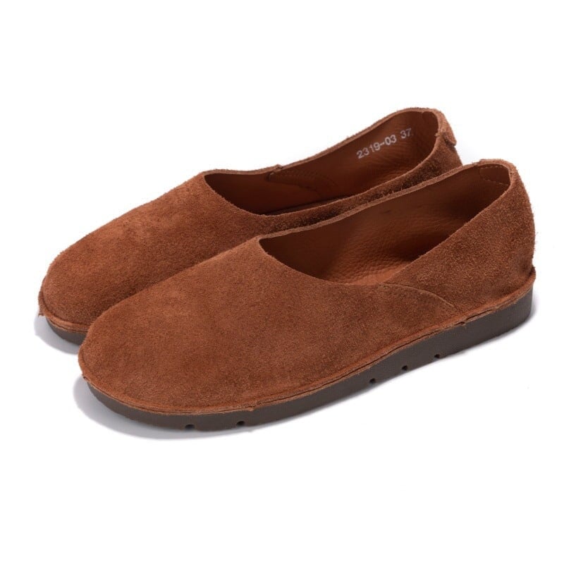 Mocasines informales de ante sin cordones, transpirables, planos y descalzos en caqui, amarillo, marr&oacute;n, beige y caf&eacute;.