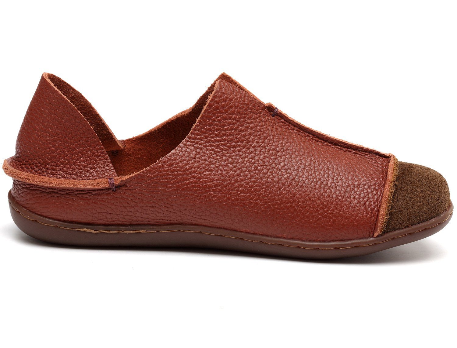Mocasines retro de cuero suave hechos a mano, de dise&ntilde;o, planos descalzos para mujer