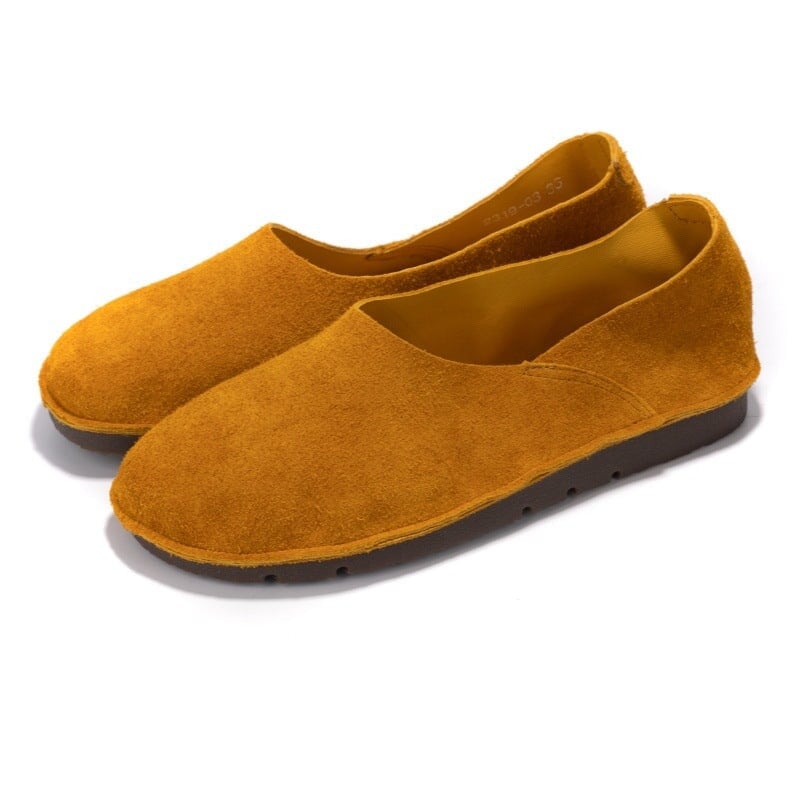 Mocasines informales de ante sin cordones, transpirables, planos y descalzos en caqui, amarillo, marr&oacute;n, beige y caf&eacute;.
