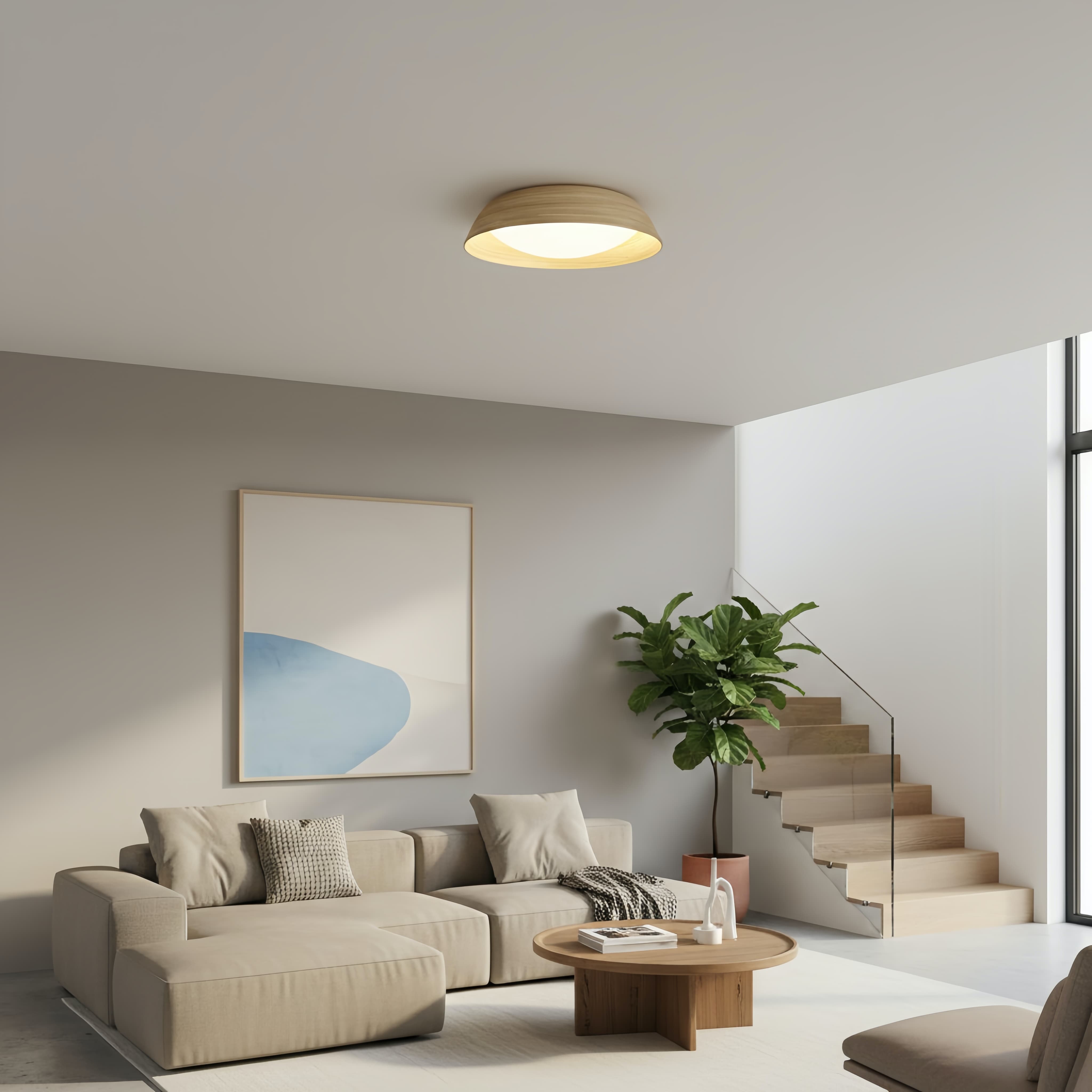 Bambori Japandi Style Deckenleuchte mit Bambusstruktur - Nat&uuml;rliches Akzentlicht f&uuml;r das Wohnzimmer