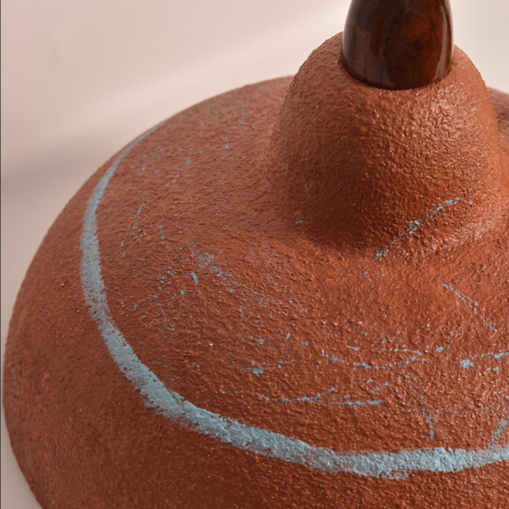 Suspension en r&eacute;sine terracotta peinte &agrave; la main pour &icirc;lots de cuisine