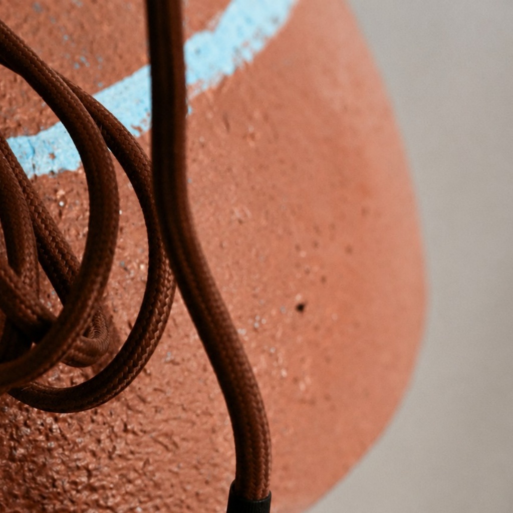 Suspension en r&eacute;sine terracotta peinte &agrave; la main pour &icirc;lots de cuisine