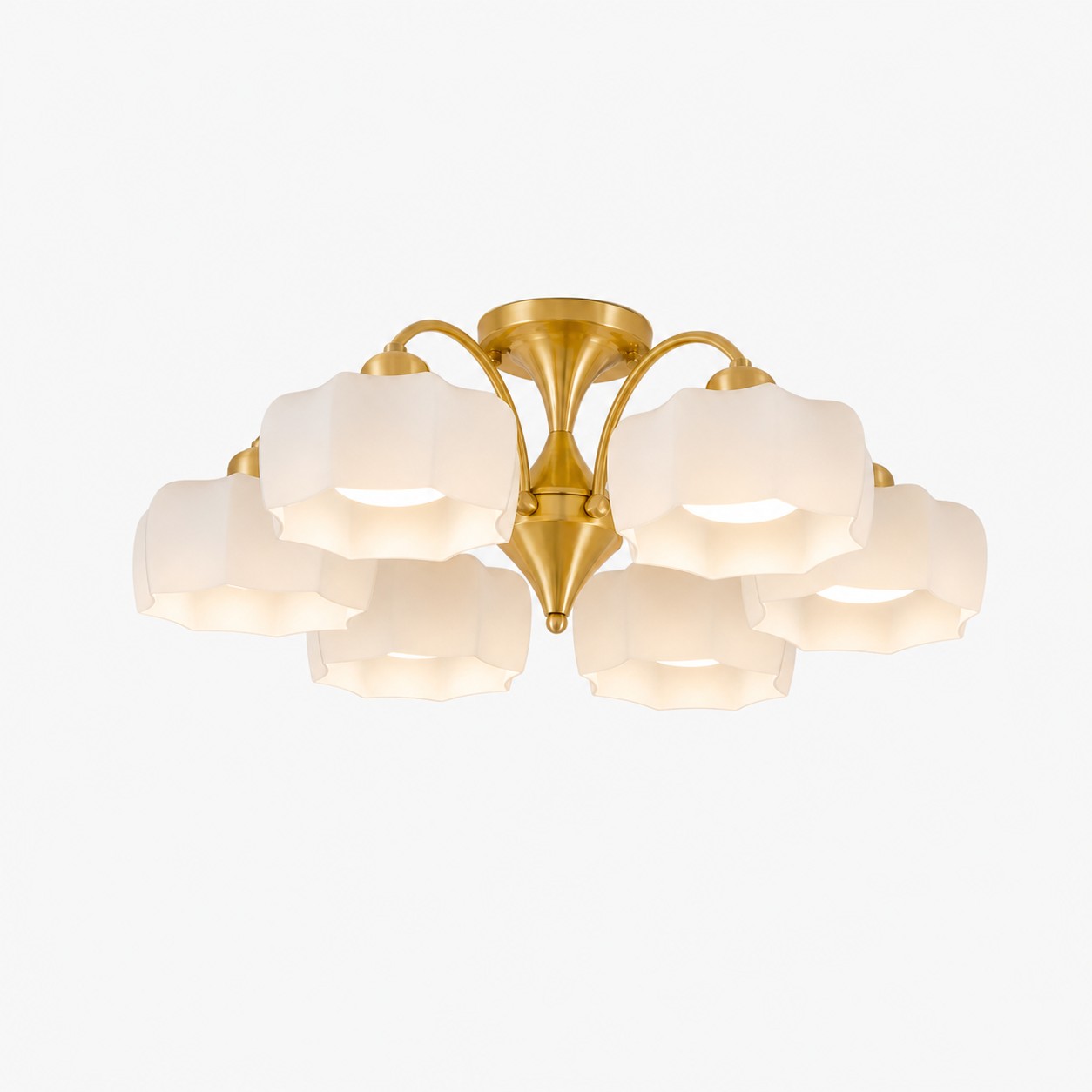 Plafonnier encastr&eacute; en verre &agrave; motif floral Arden