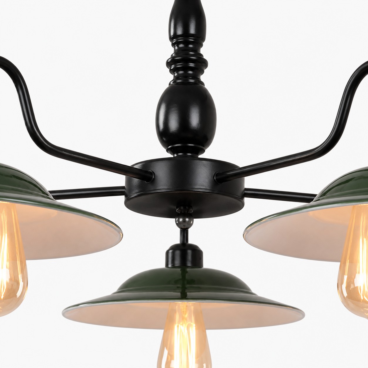 Green Enamel Industrial Chandelier