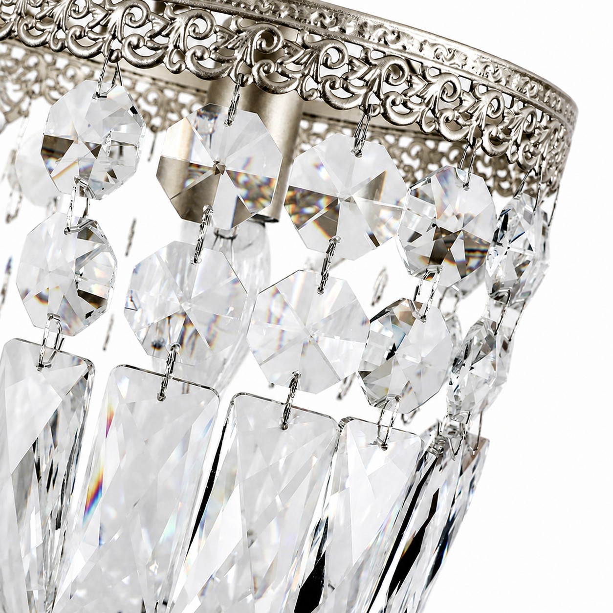 L&aacute;mpara colgante cil&iacute;ndrica de cristal facetado