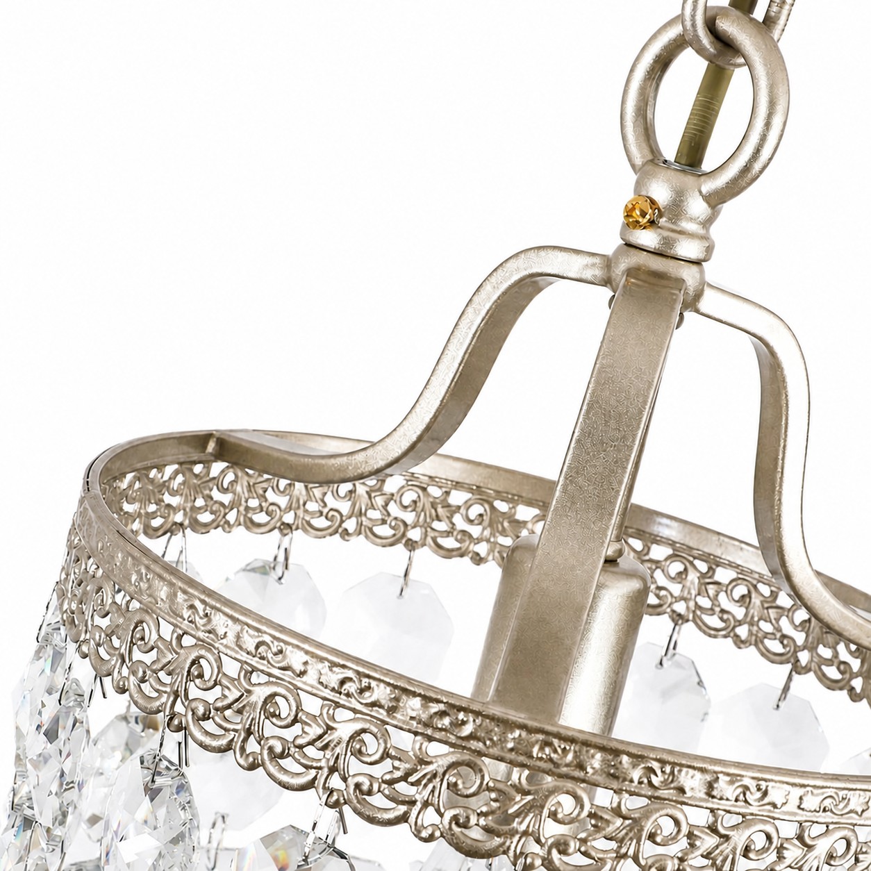 L&aacute;mpara colgante cil&iacute;ndrica de cristal facetado