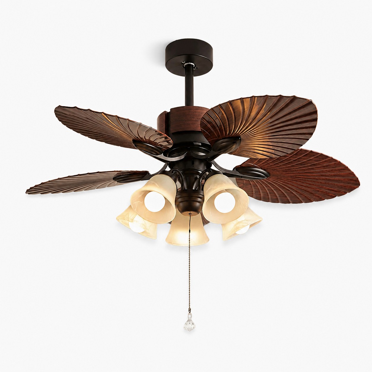 Tropical Leaf Blade Ceiling Fan with Light