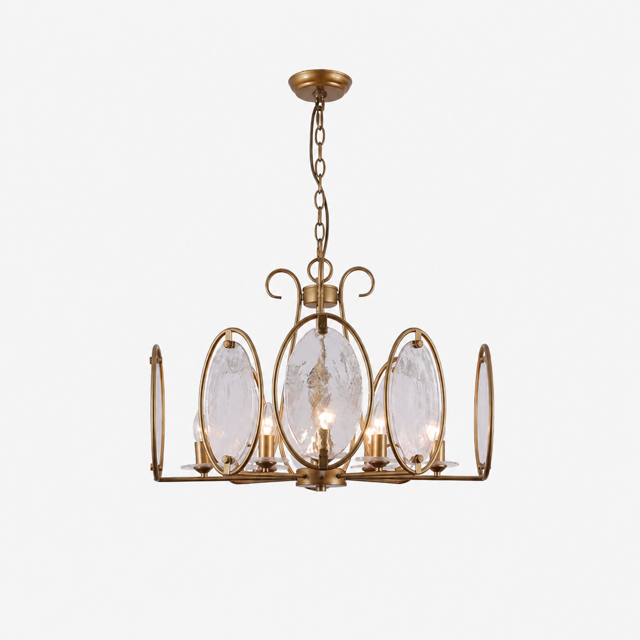 Oval Panel Textured Glass Chandelier