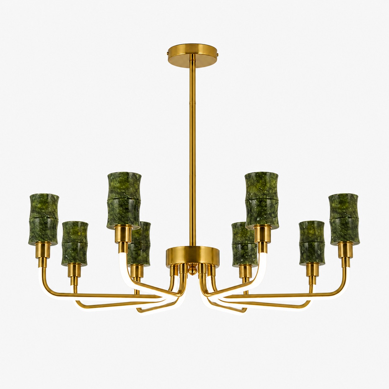 Green Jade Candle-Arm Chandelier