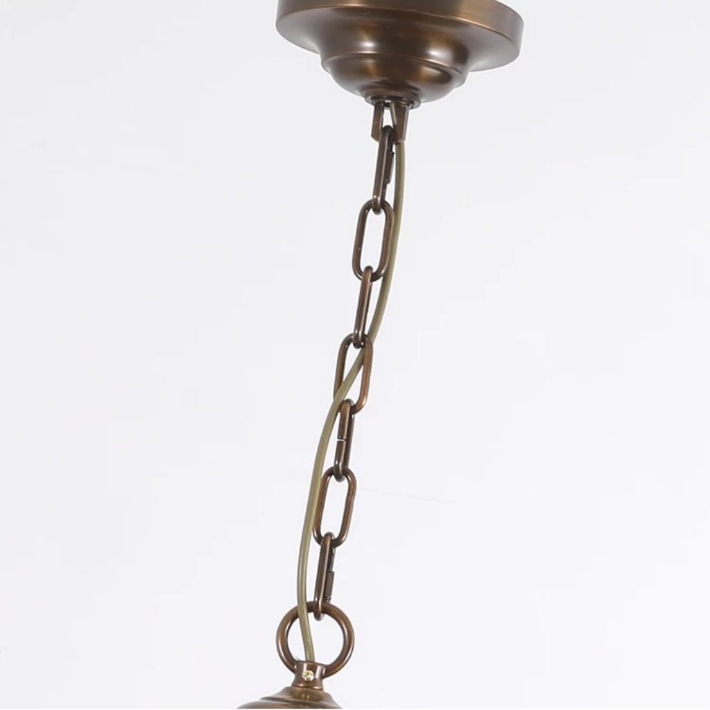 Textured Glass Panel Cage Chandelier