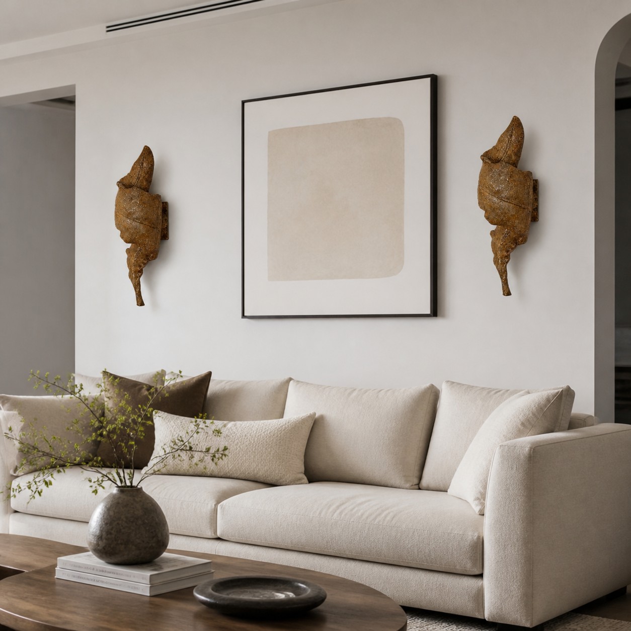 Wabi-Sabi Sculptural Resin Disc Wall Sconce