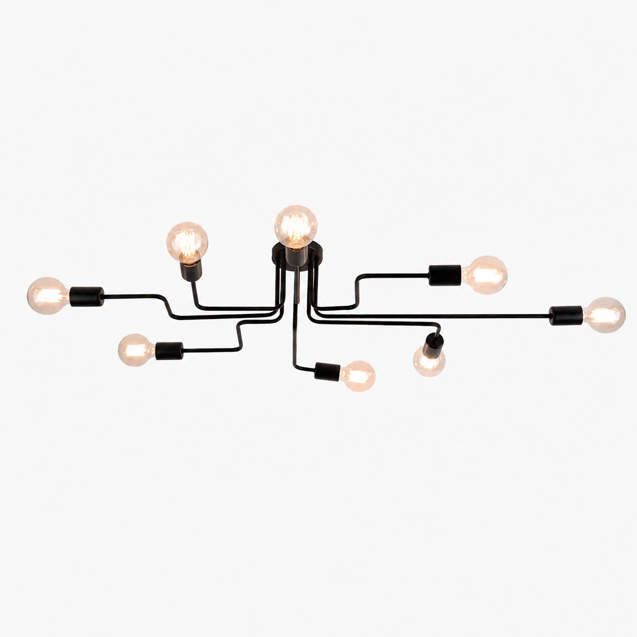 Black Spider Arm Flush-Mount Ceiling Light