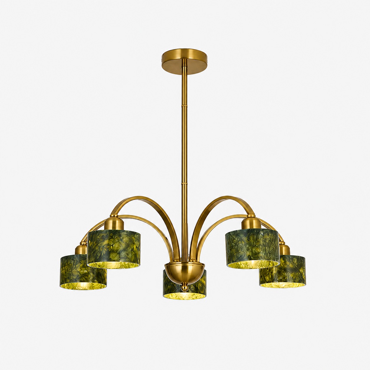 Green Jade Arched Branch Chandelier