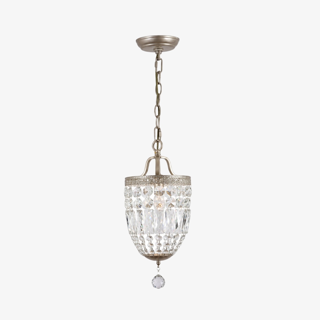 L&aacute;mpara colgante cil&iacute;ndrica de cristal facetado
