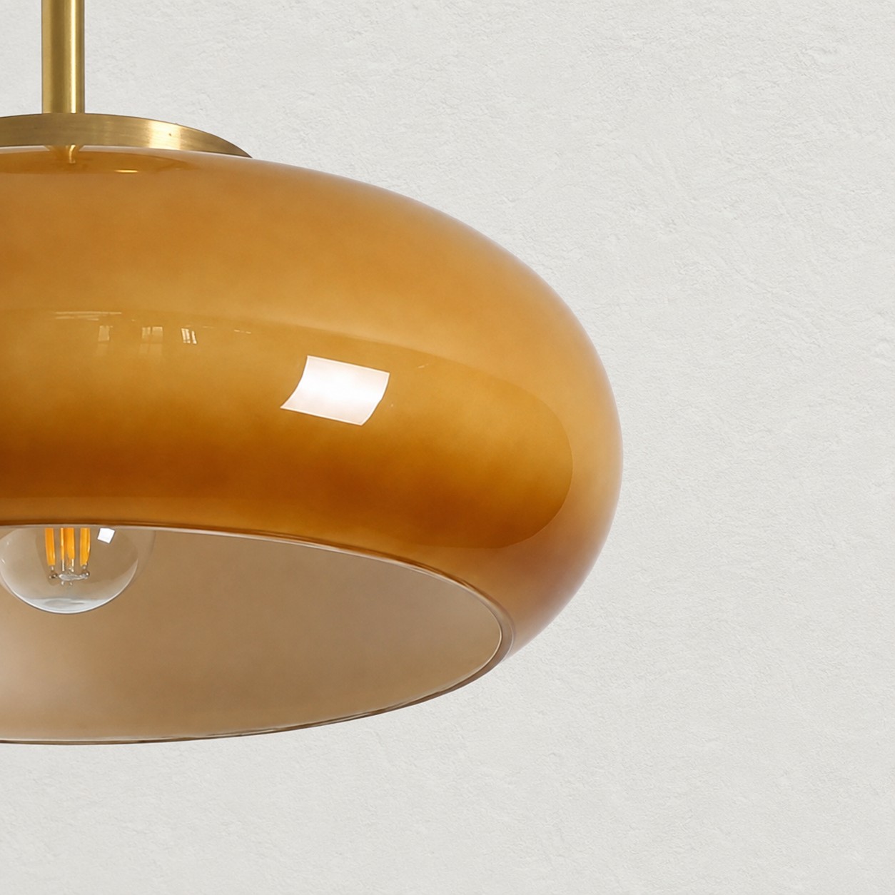 Plafonnier rond moderne en verre Bauvia, style Bauhaus &eacute;pur&eacute;, &eacute;clairage d'ambiance confortable N63