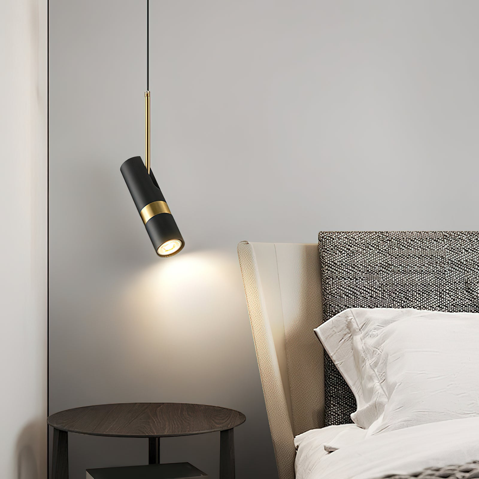 Czarno-złota metalowa lampa wisząca na stałe